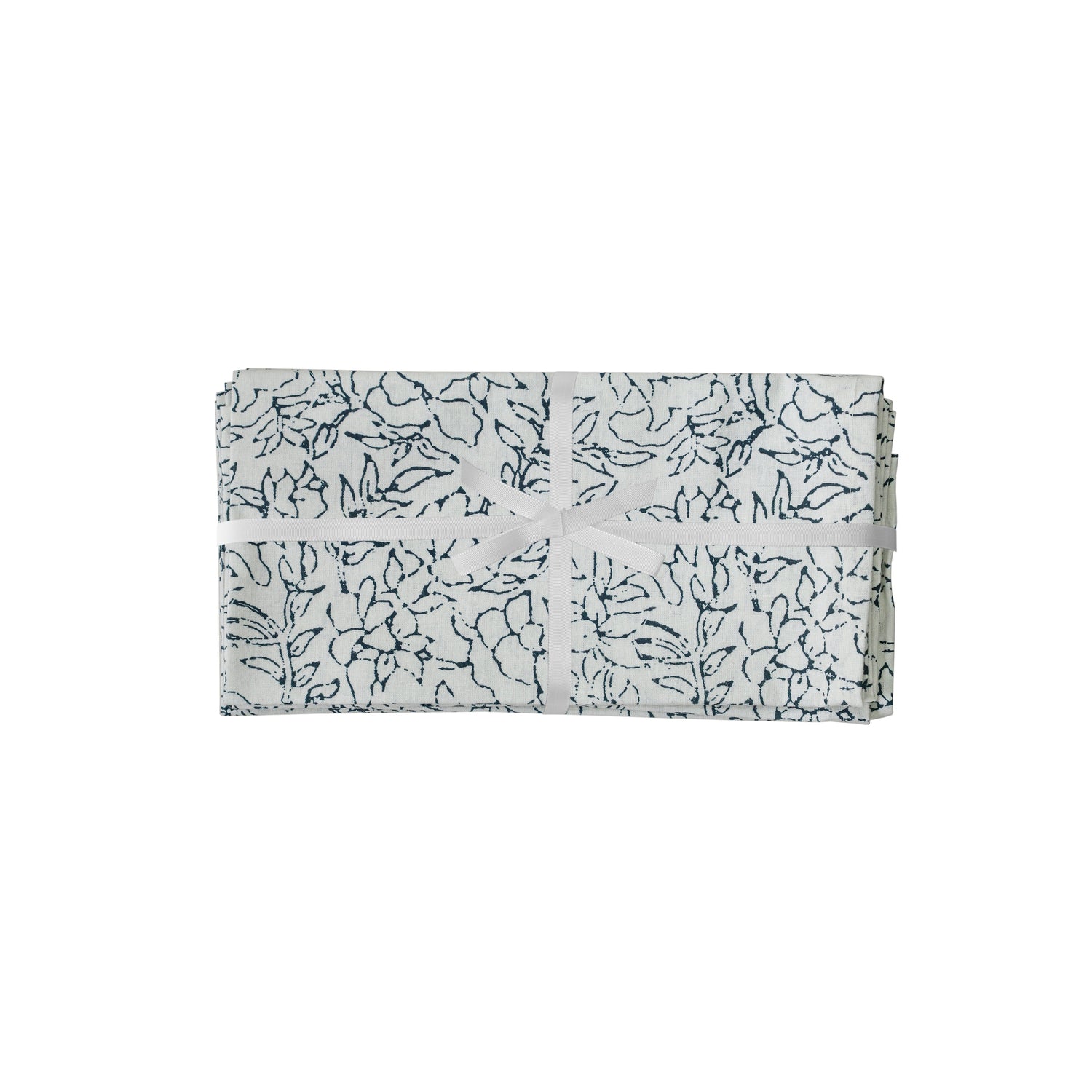 Crissy Cotton Canvas Printed Napkins - Set of 4 - Black and White