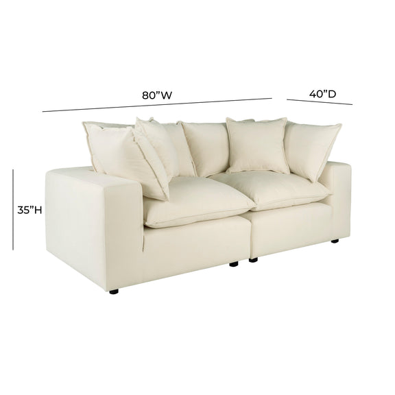 Cali 80" Modular Loveseat - Natural