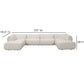 Zenith 8-Piece Contract-Grade Upcycled Fabric Modular U-Sectional - Cream
