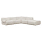 Zenith 5-Piece Contract-Grade Upcycled Fabric Modular Sectional - Cream / LAF