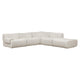 Zenith 5-Piece Contract-Grade Upcycled Fabric Modular Sectional - Cream / LAF