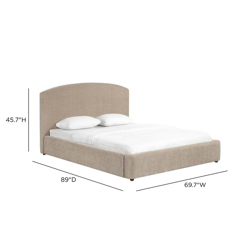 Leah Performance Chenille Bed - Taupe
