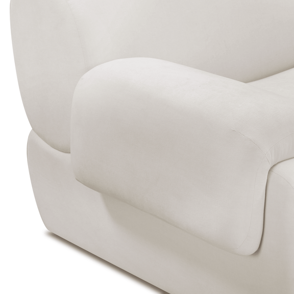 Zenith Contract-Grade Upcycled Fabric Corner Chair - Cream / LAF