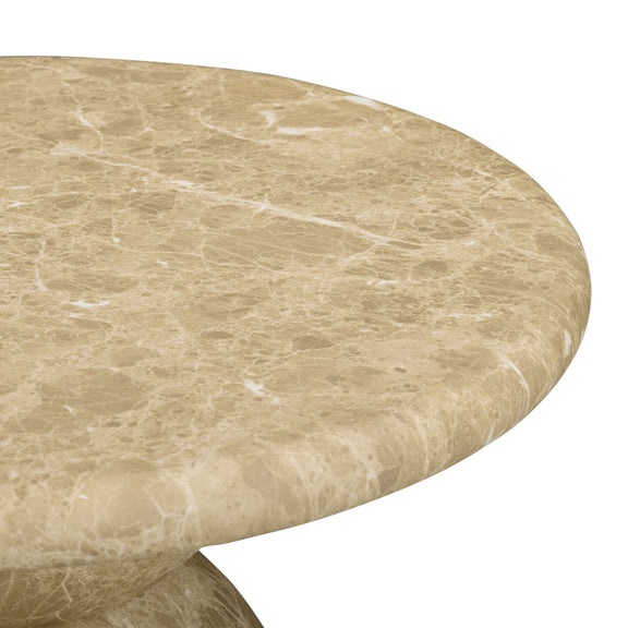Cynthia Concrete Indoor/Outdoor Side Table - Light Emperador Marble