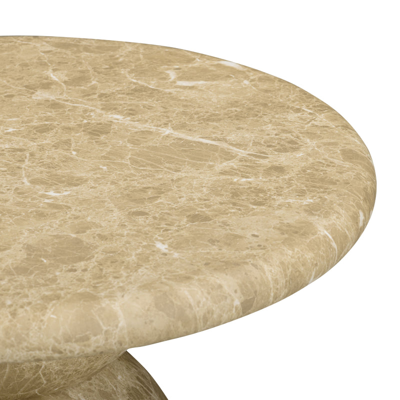Cynthia Concrete Indoor/Outdoor Side Table - Light Emperador Marble