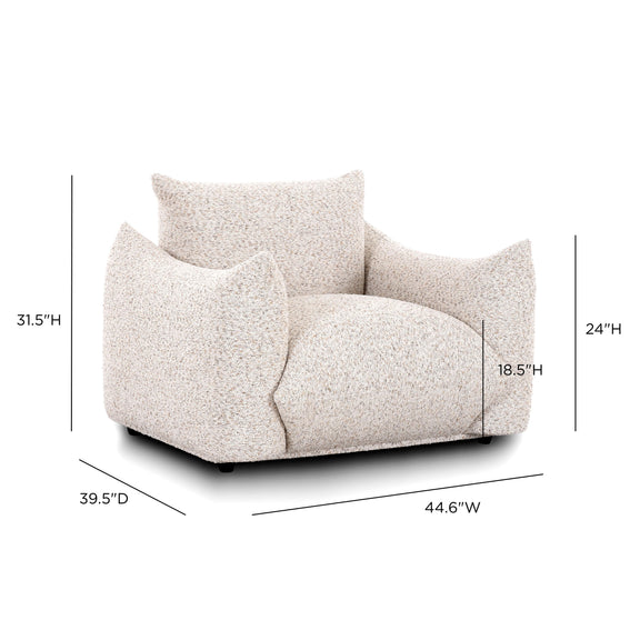 Saint Tropez Nubby Fabric Armchair in Sand