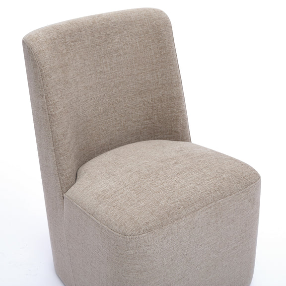 Melissa Performance Fabric Rolling Dining Chair - Tan
