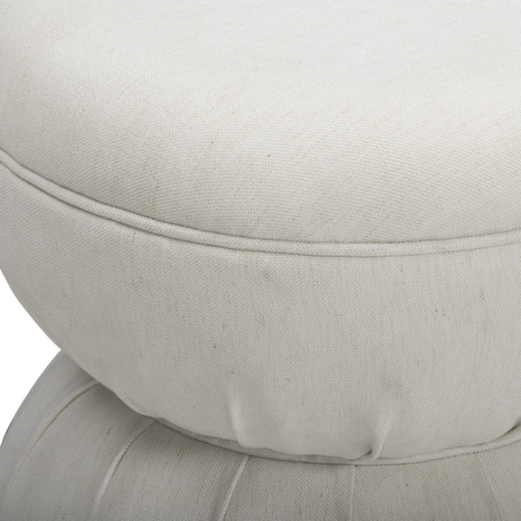 Tomlin Ruched Performance Fabric Game Ottoman - Cream