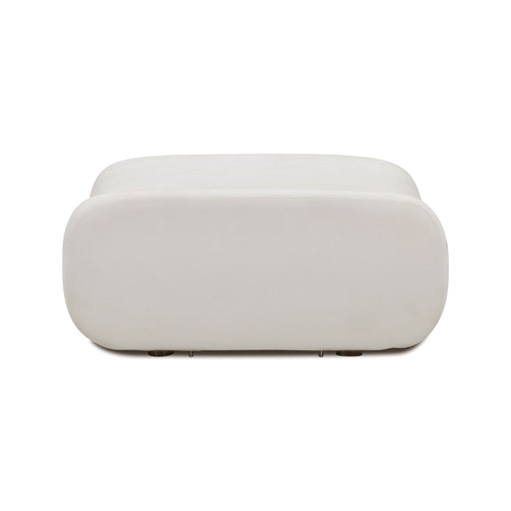 Zenith Contract-Grade Upcycled Fabric Ottoman - Cream