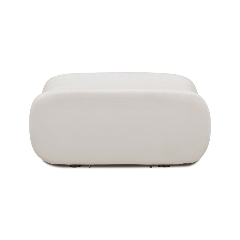 Zenith Contract-Grade Upcycled Fabric Ottoman - Cream