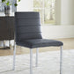Amalfi Metal Back Chair in Cobalt Leather