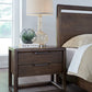Sol Two Drawer USB-Charging Nightstand in Brown Spice