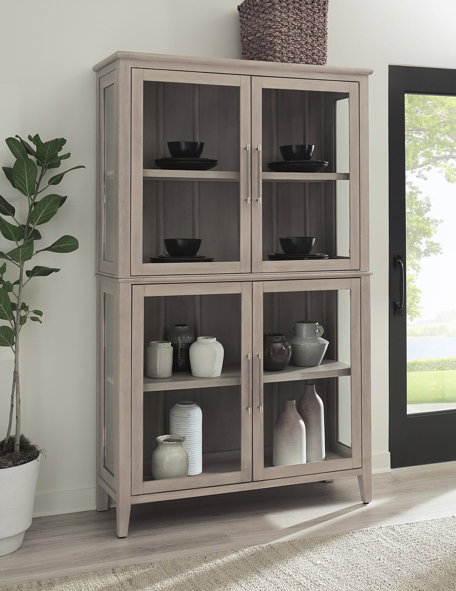 Camden Four Door Shiplap Curio in Chai