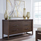 Sol Six Drawer Acacia Wood Dresser in Brown Spice