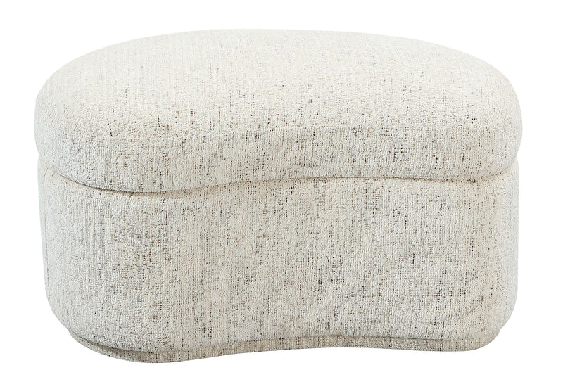 Afra Fully Upholstered Storage Ottoman in Chinchilla