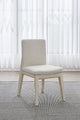Liv Solid Wood Dining Chair in White Sand and Natural Linen