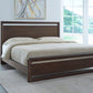 Sol Queen-size Acacia Wood Platform Bed in Brown Spice
