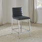 Amalfi Metal Back Bar Stool in Cobalt Leather