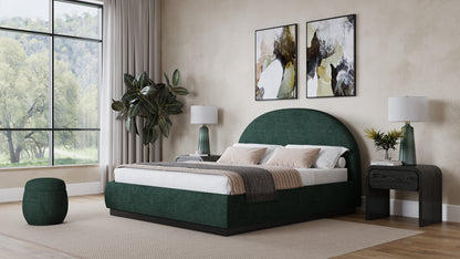Flex Upholstered Bed in Emerald Chenille
