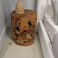 One Teak Slice Round End Table in Warm Teak