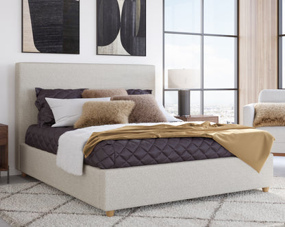 Olivia Upholstered Platform Bed in Ivory (2026)