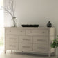 Camden Eight Drawer Oak Wood Dresser in Chai