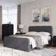 Elora California King-size Fully Upholstered Platform Bed in Charcoal Velvet