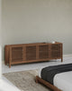 Tanner Four Door Solid Ash Media Console in Roux