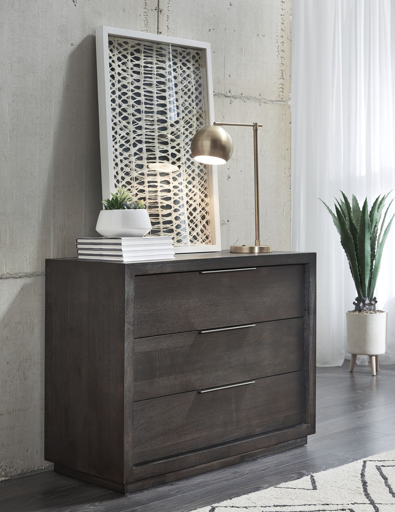 Oxford 3 Drawer Nightstand in Basalt Grey (2024)