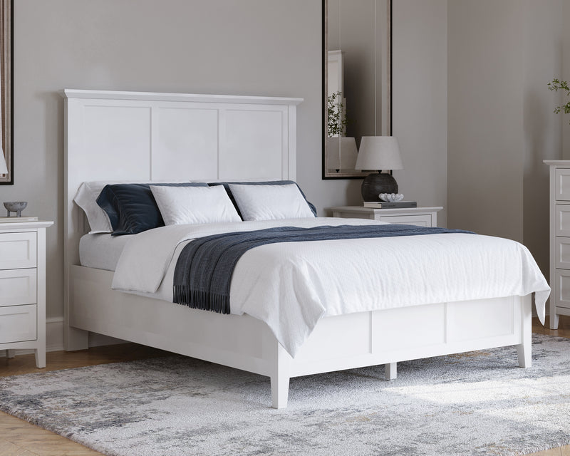 Grace Full-size Three Panel Bed in Snowfall White