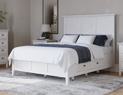 Grace Four Drawer Platform Storage Bed in Snowfall White