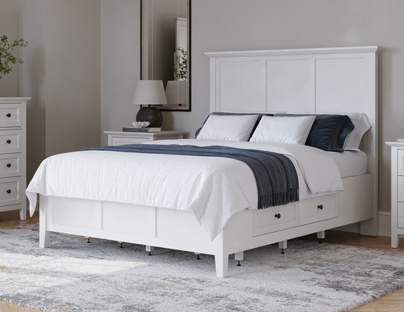 Grace Four Drawer California King-size Platform Storage Bed in Snowfall White