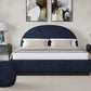 Flex California King-size Upholstered Bed in Blue Jeans Chenille