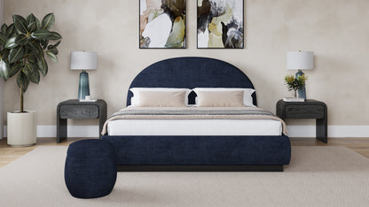 Flex Upholstered Bed in Blue Jeans Chenille