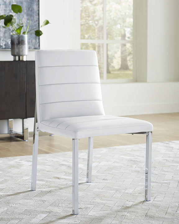 Amalfi Metal Back Chair in White Leather