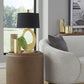 Yeal Leather Upholstered Storage End Table with Wooden Tray Top
