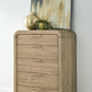 Kione Five Drawer Acacia Wood Chest in Lioness