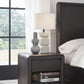 Xolani One Drawer Acacia Wood Nightstand in Jaguar