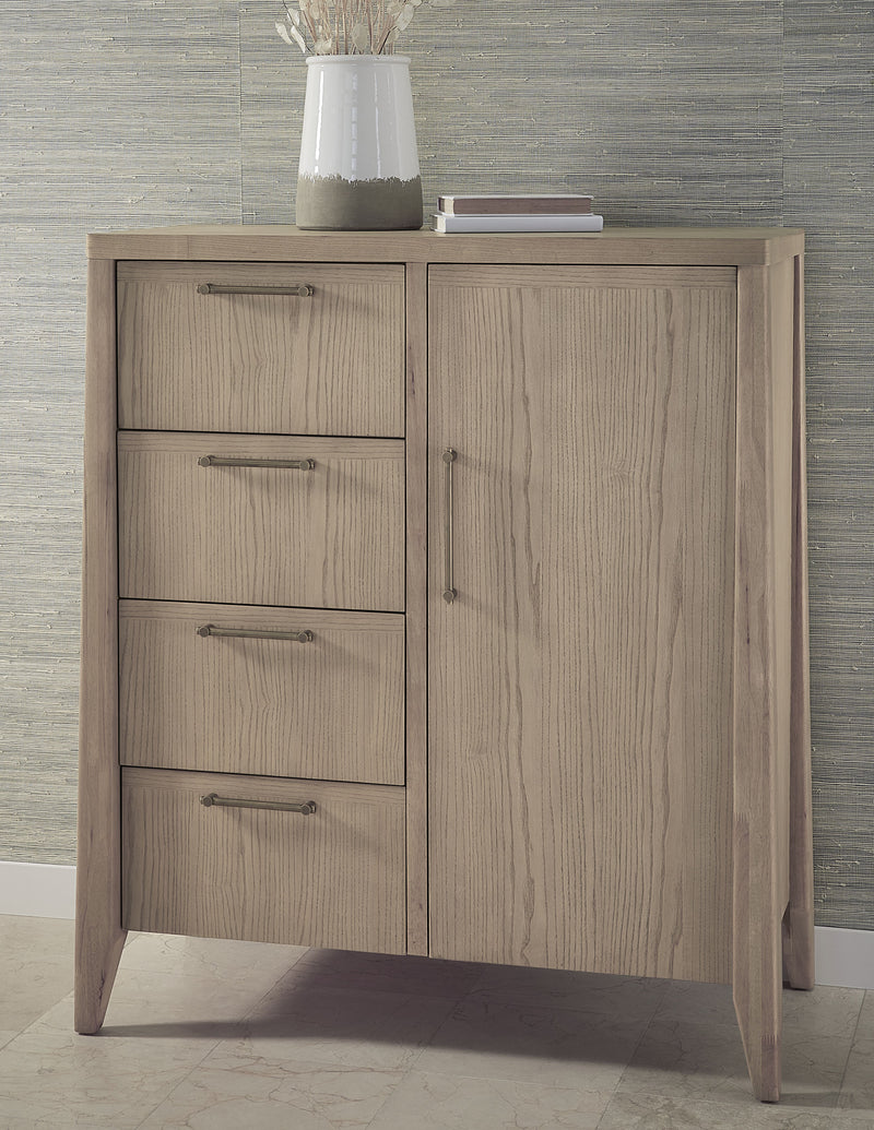 Sumire Four Drawer One Door Ash Wood Chest in Ginger