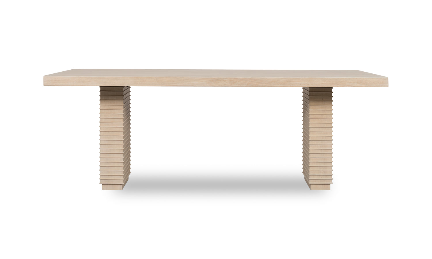 Magnolia Double Pedestal Wooden Dining Table in Daffodil