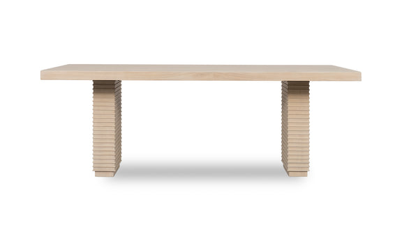 Magnolia Double Pedestal Wooden Dining Table in Daffodil