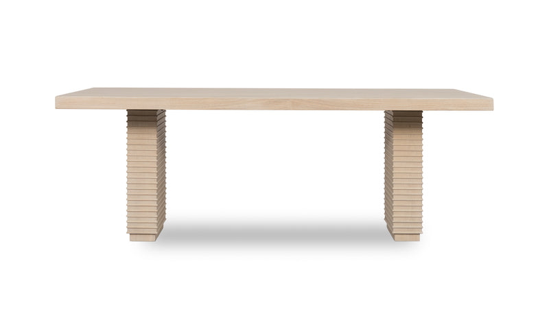 Magnolia Double Pedestal Wooden Dining Table in Daffodil
