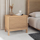 Tanner Two Drawer Ash Wood Nightstand in Flaxen