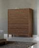 Tanner Five Drawer Ash Wood Chest in Roux