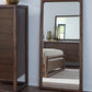 Sol Beveled Glass Floor Mirror in Brown Spce