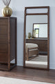 Sol Beveled Glass Floor Mirror in Brown Spce