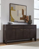 Zamba Four Door Two Drawer Acacia Wood Sideboard in Jaguar
