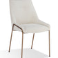 Cyrus Upholstered Dining Chair in Cottage Cheese Boucle and Brushed Bronze Metal
