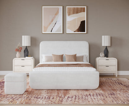 Wisteria Upholstered Platform Bed in Frosty Corduroy