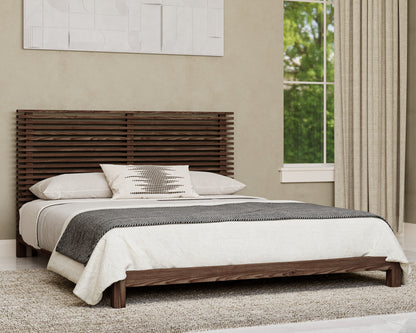 Tanner Solid Ash Platform Bed in Roux